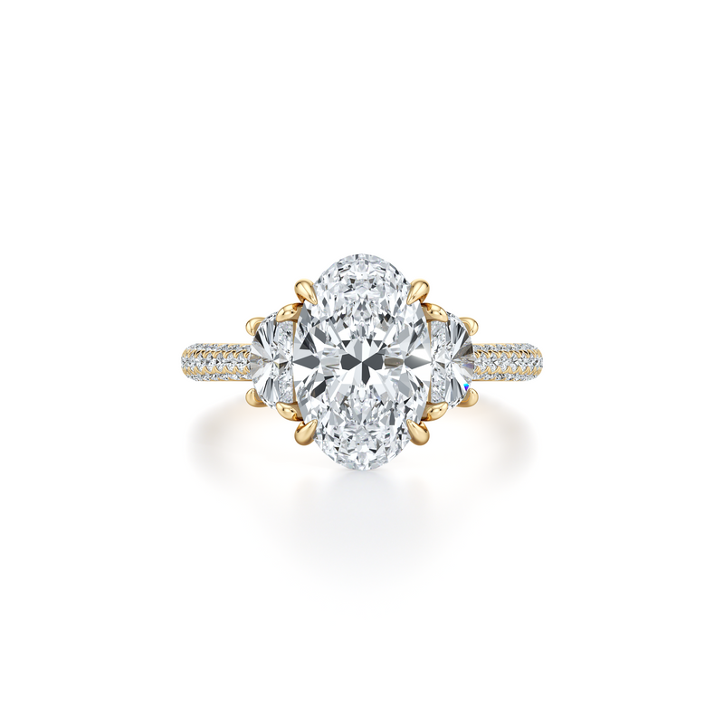 Chelsea Half-Moon Three Stone Lab Diamond Engagement Ring image 26