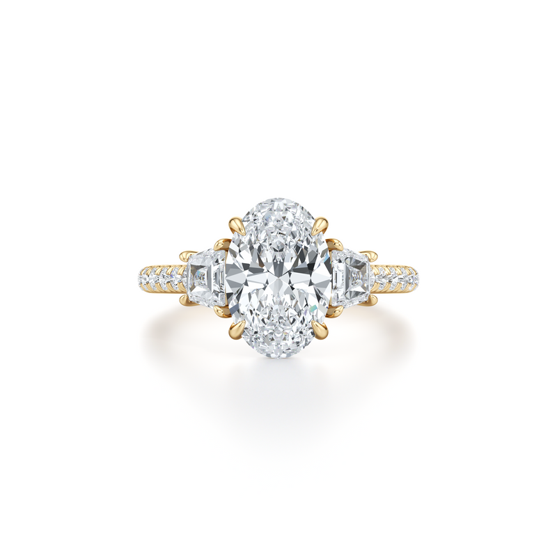 Chelsea Trapezoid Three Stone Lab Diamond Engagement Ring image 46