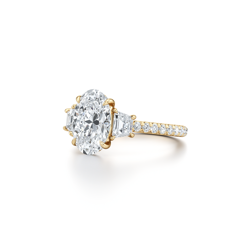 Chelsea Trapezoid Three Stone Lab Diamond Engagement Ring image 47