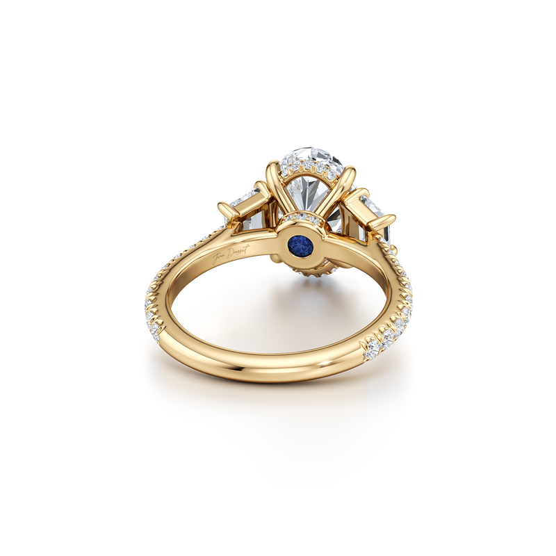 Chelsea Trapezoid Three Stone Lab Diamond Engagement Ring image 48