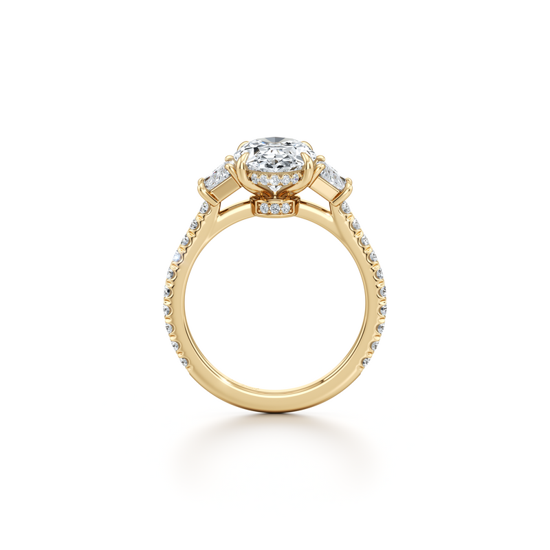 Chelsea Trapezoid Three Stone Lab Diamond Engagement Ring image 49
