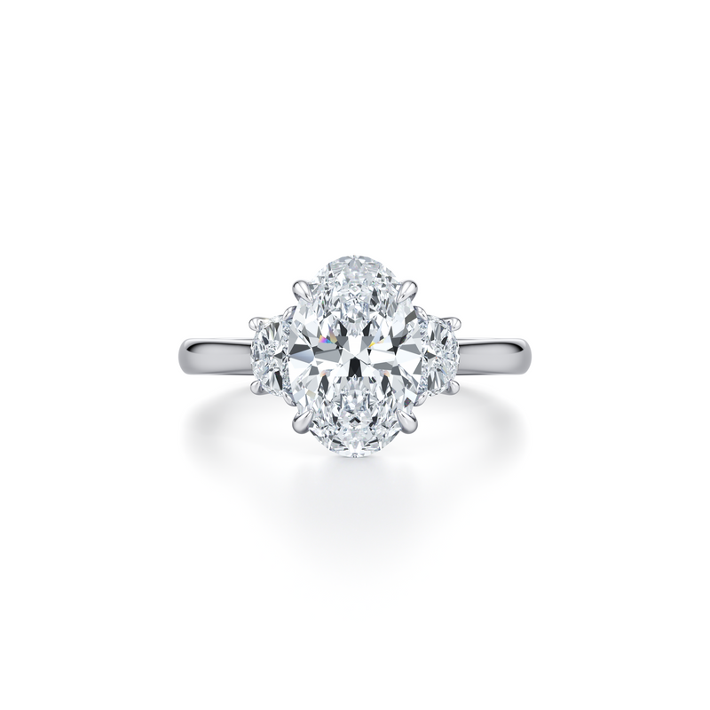Chelsea Oval Cut Three Stone Lab Diamond Engagement Ring image 1