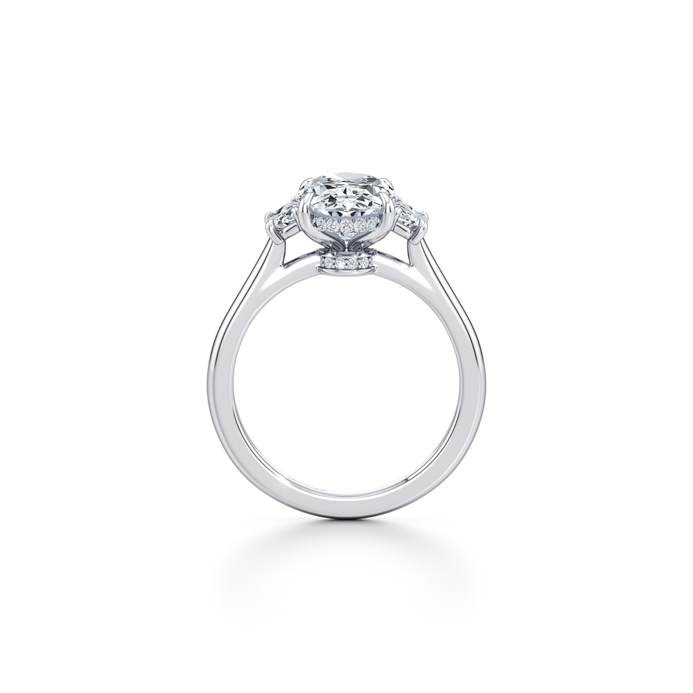 Chelsea Oval Cut Three Stone Lab Diamond Engagement Ring image 3