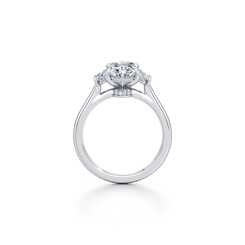 Chelsea Oval Cut Three Stone Lab Diamond Engagement Ring image 3
