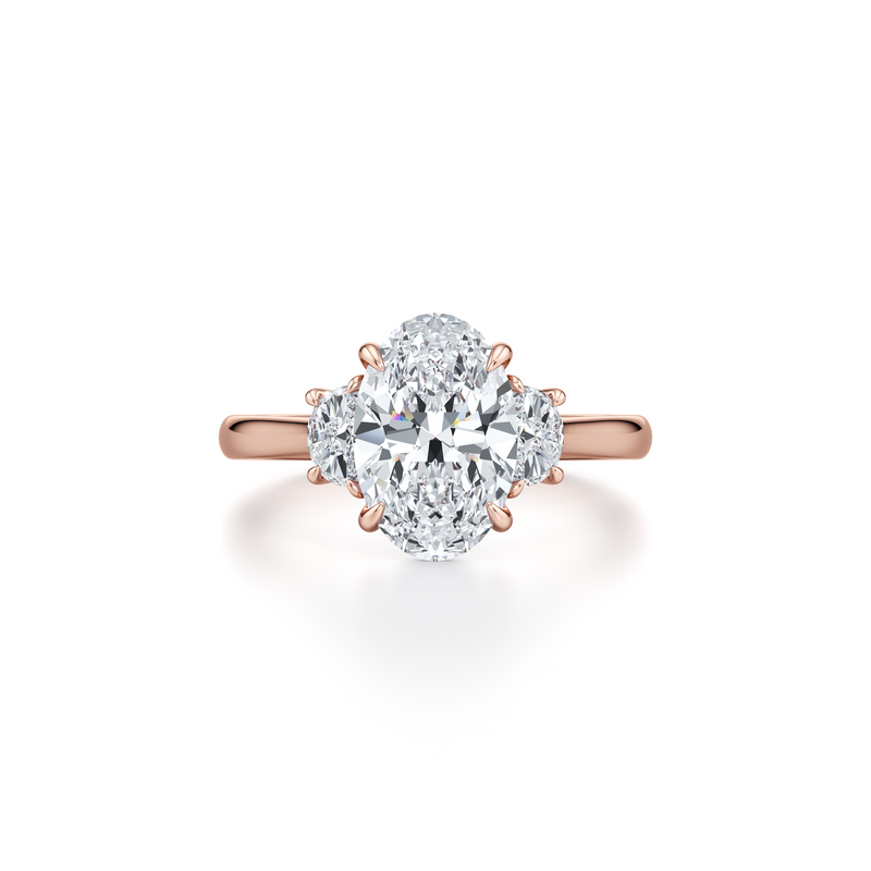 Chelsea Half Moon Three Stone Lab Diamond Engagement Ring image 31