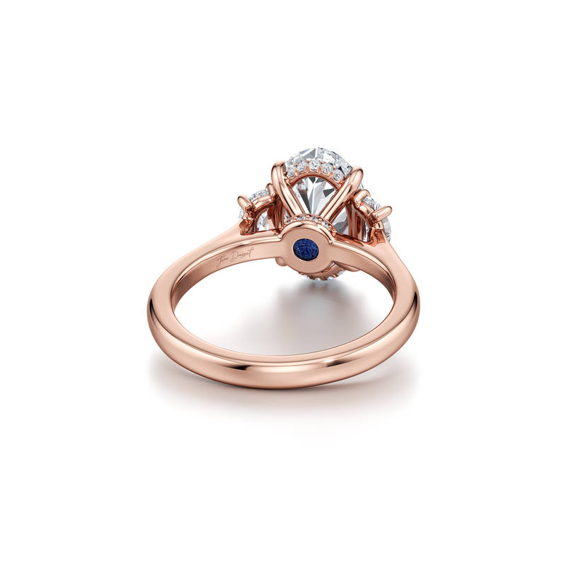 Chelsea Half Moon Three Stone Lab Diamond Engagement Ring image 33