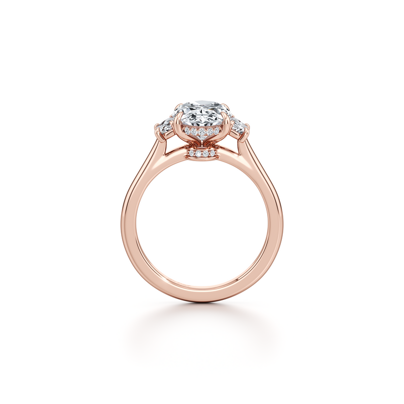 Chelsea Half Moon Three Stone Lab Diamond Engagement Ring image 34