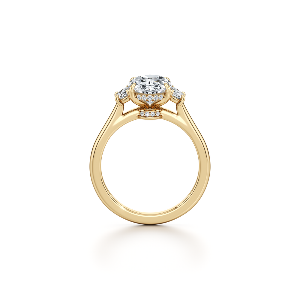 Chelsea Oval Three Stone Lab Diamond Engagement Ring image 4