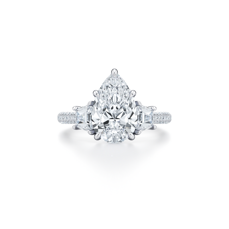 Chelsea Trapezoid Three Stone Lab Diamond Engagement Ring image 101