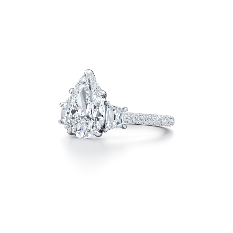 Chelsea Trapezoid Three Stone Lab Diamond Engagement Ring image 102