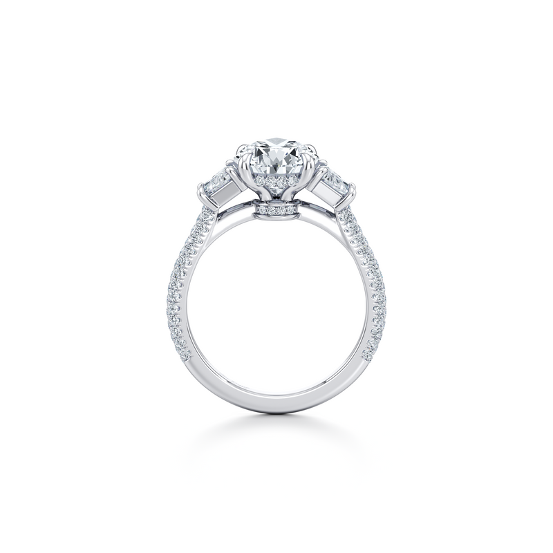 Chelsea Trapezoid Three Stone Lab Diamond Engagement Ring image 104
