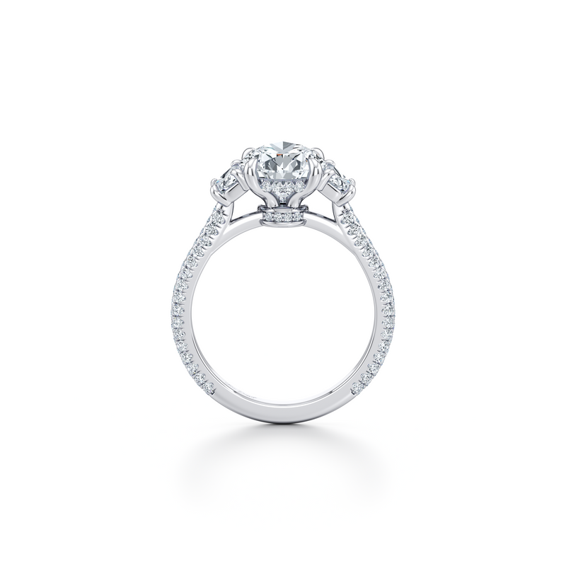 Chelsea Half-Moon Three Stone Lab Diamond Engagement Ring image 64