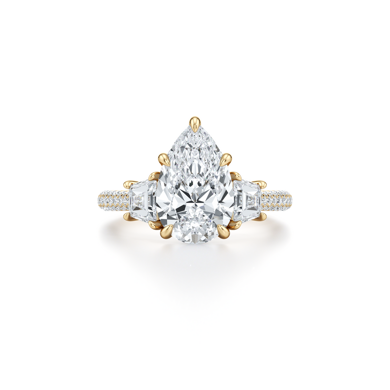 Chelsea Trapezoid Three Stone Lab Diamond Engagement Ring image 106
