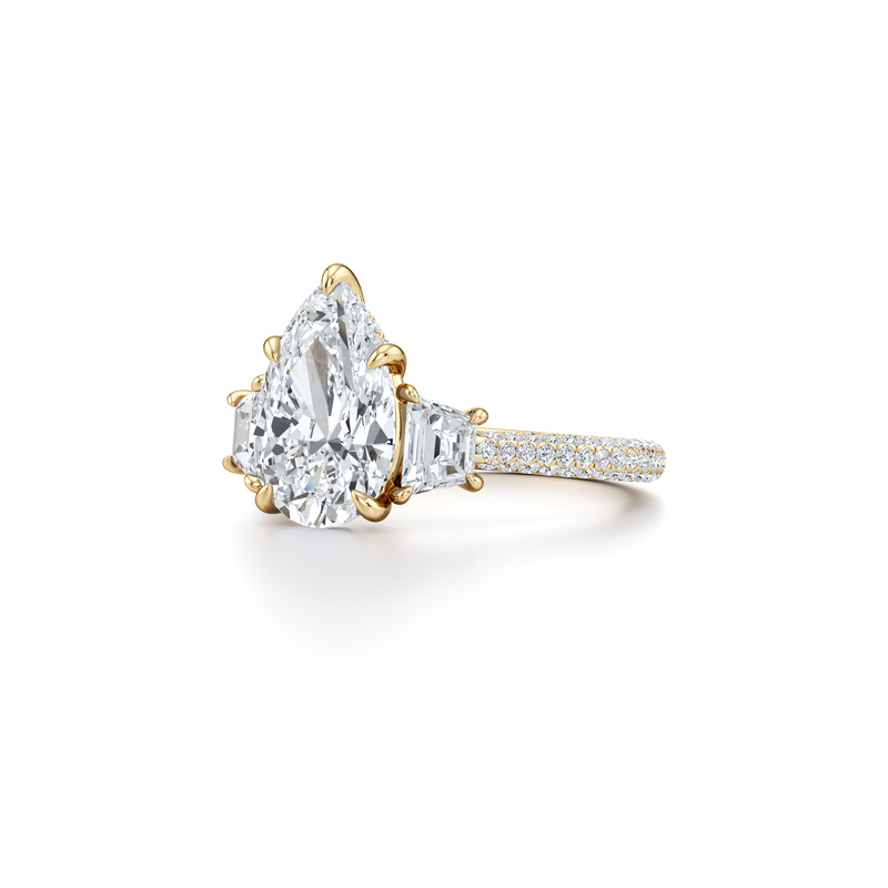 Chelsea Trapezoid Three Stone Lab Diamond Engagement Ring image 107