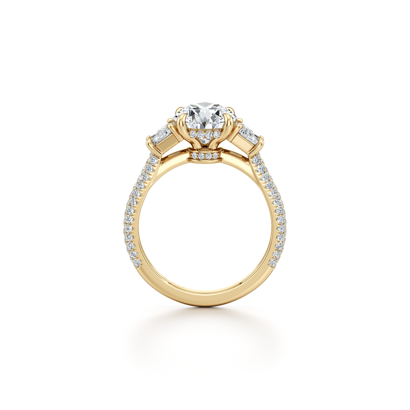 Chelsea Trapezoid Three Stone Lab Diamond Engagement Ring image 109