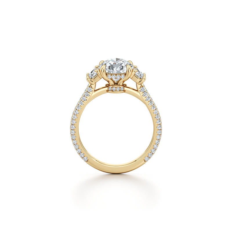 Chelsea Half-Moon Three Stone Lab Diamond Engagement Ring image 69