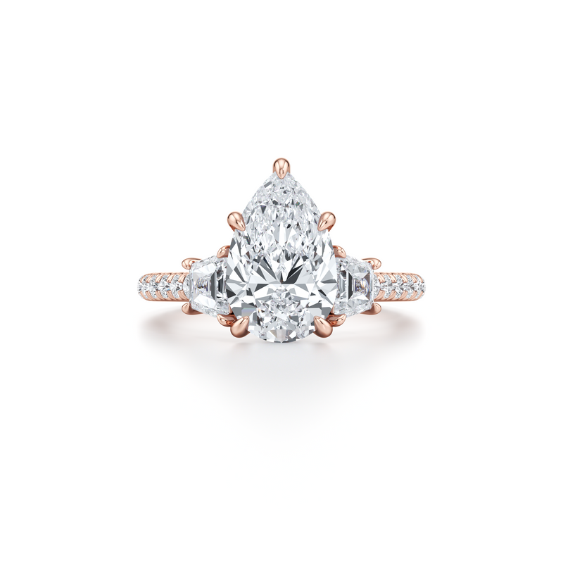 Chelsea Trapezoid Three Stone Lab Diamond Engagement Ring image 111