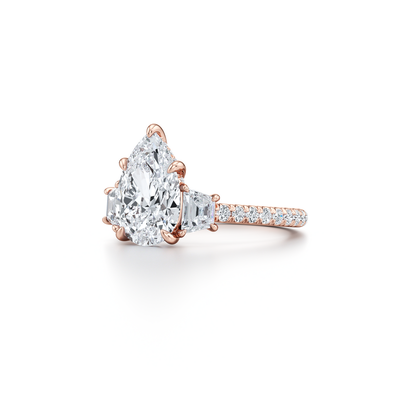 Chelsea Trapezoid Three Stone Lab Diamond Engagement Ring image 112