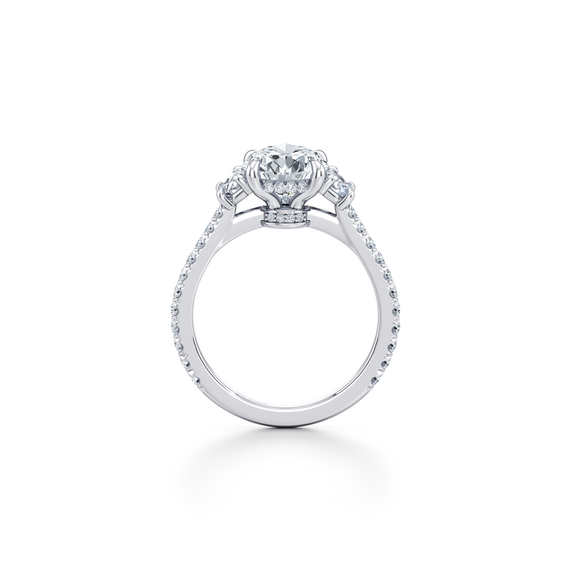 Chelsea Half-Moon Three Stone Lab Diamond Engagement Ring image 104