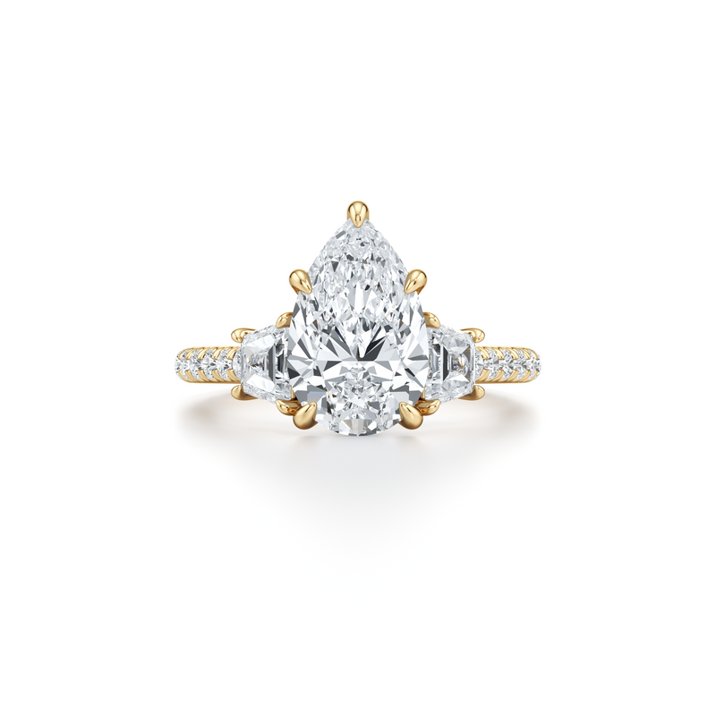Chelsea Trapezoid Three Stone Lab Diamond Engagement Ring image 106