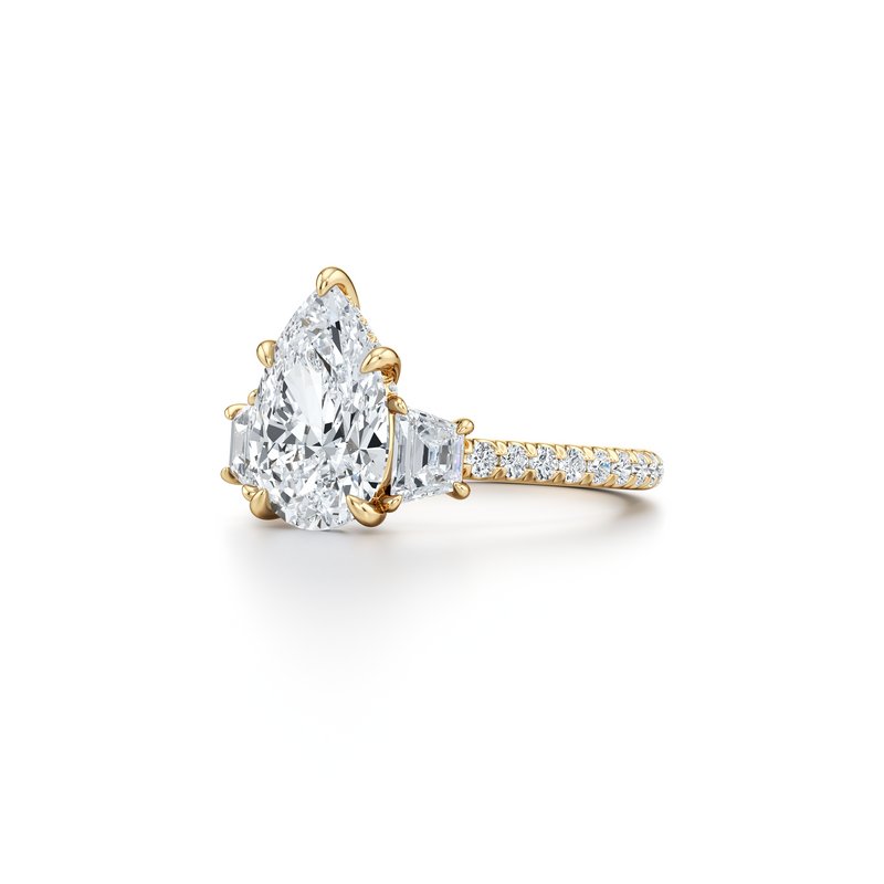 Chelsea Trapezoid Three Stone Lab Diamond Engagement Ring image 107