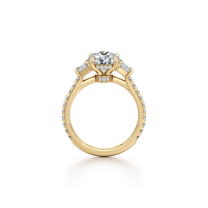Chelsea Trapezoid Three Stone Lab Diamond Engagement Ring image 109
