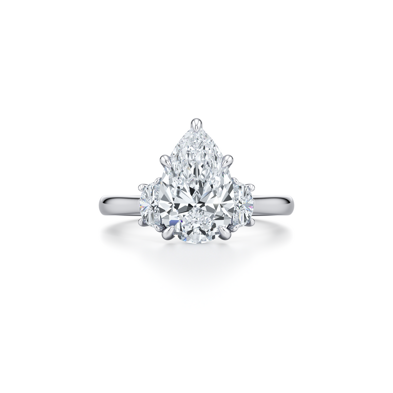 Chelsea Half Moon Three Stone Lab Diamond Engagement Ring image 101