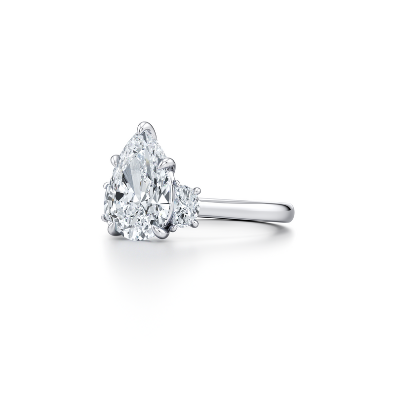 Chelsea Half Moon Three Stone Lab Diamond Engagement Ring image 102