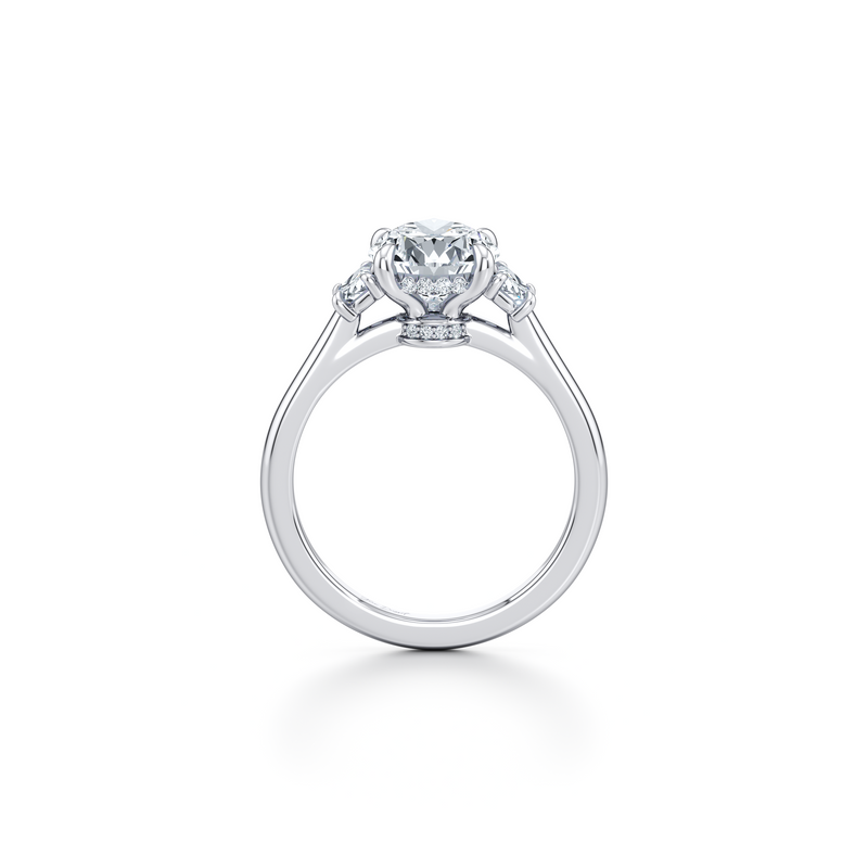 Chelsea Half Moon Three Stone Lab Diamond Engagement Ring image 104