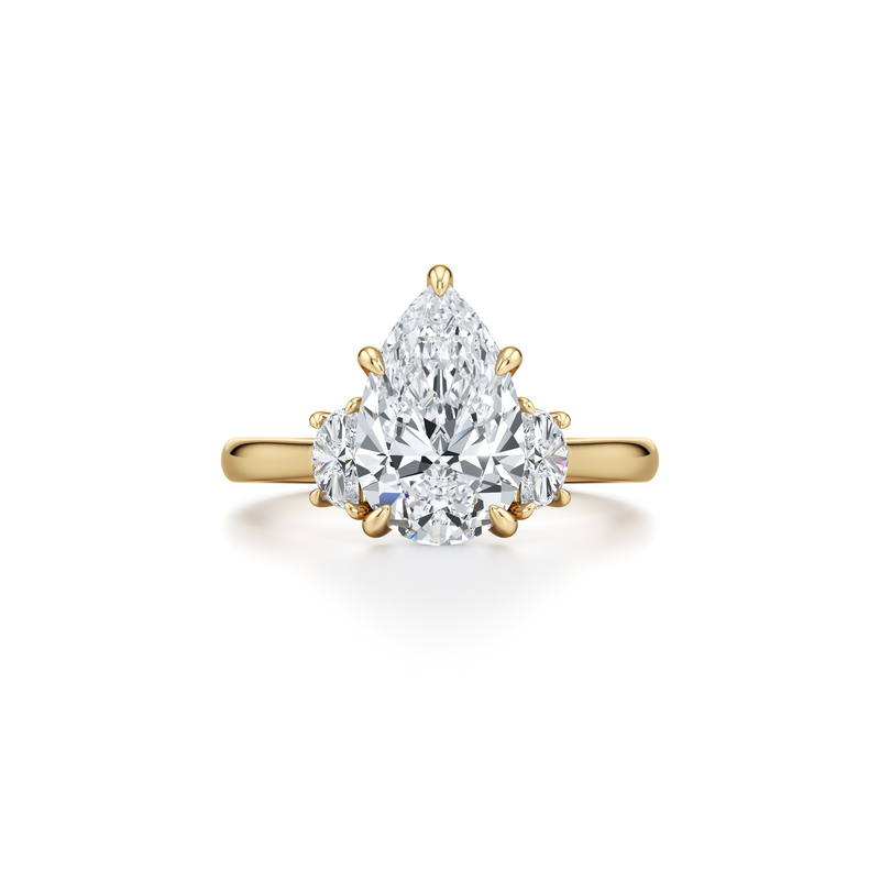 Chelsea Half Moon Three Stone Lab Diamond Engagement Ring image 106