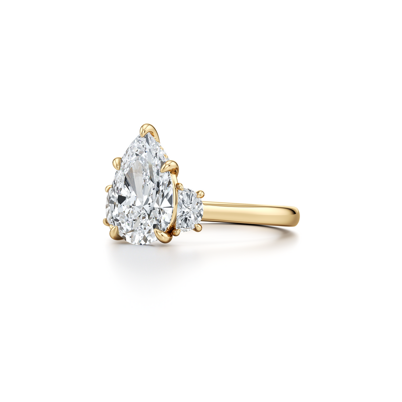 Chelsea Half Moon Three Stone Lab Diamond Engagement Ring image 107