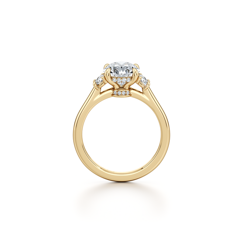Chelsea Half Moon Three Stone Lab Diamond Engagement Ring image 109