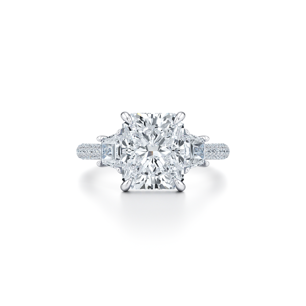 Chelsea Radiant Cut Three Stone Lab Diamond Engagement Ring image 1