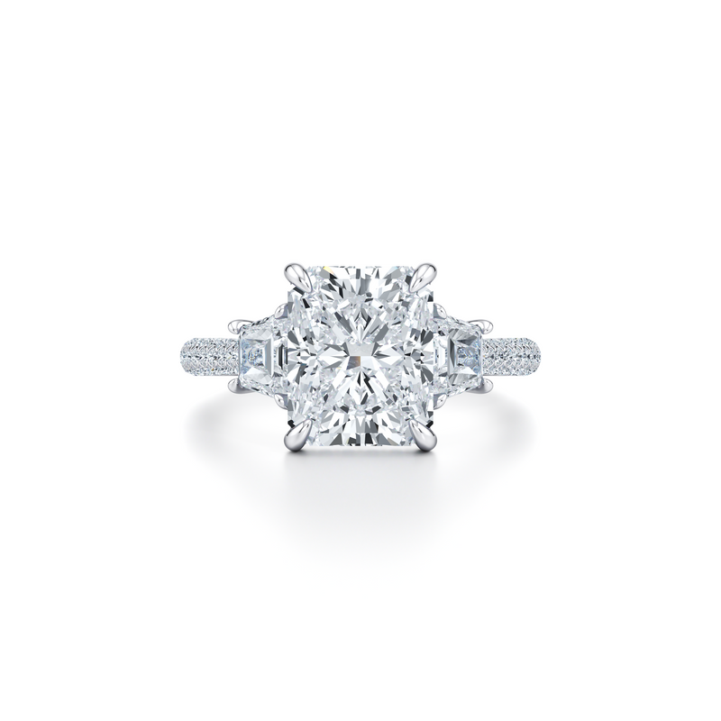 Chelsea Radiant Cut Three Stone Lab Diamond Engagement Ring image 1