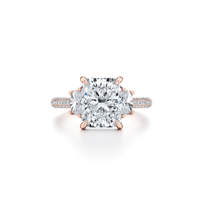 Chelsea Half-Moon Three Stone Lab Diamond Engagement Ring image 91
