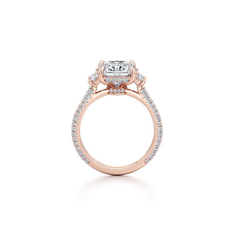 Chelsea Half-Moon Three Stone Lab Diamond Engagement Ring image 94