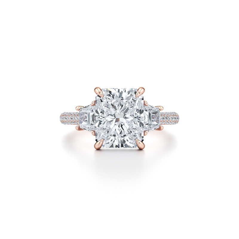 Chelsea Trapezoid Three Stone Lab Diamond Engagement Ring image 91