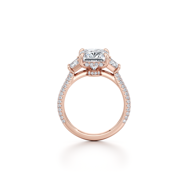 Chelsea Trapezoid Three Stone Lab Diamond Engagement Ring image 94