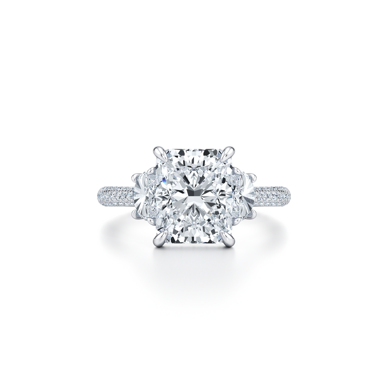 Chelsea Half-Moon Three Stone Lab Diamond Engagement Ring image 81