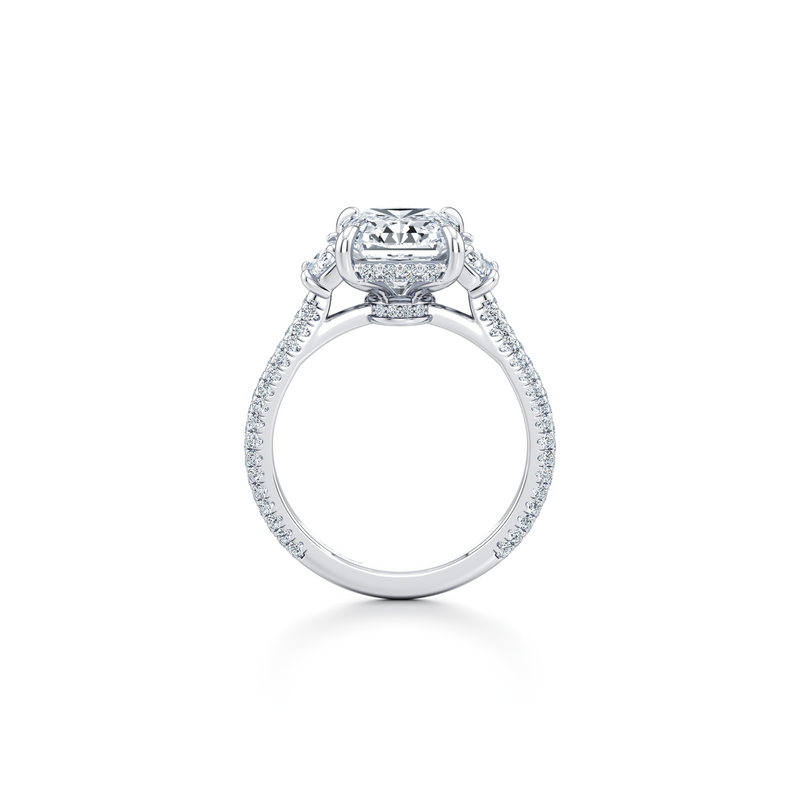 Chelsea Half-Moon Three Stone Lab Diamond Engagement Ring image 84