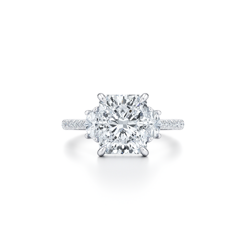 Chelsea Half-Moon Three Stone Lab Diamond Engagement Ring image 81