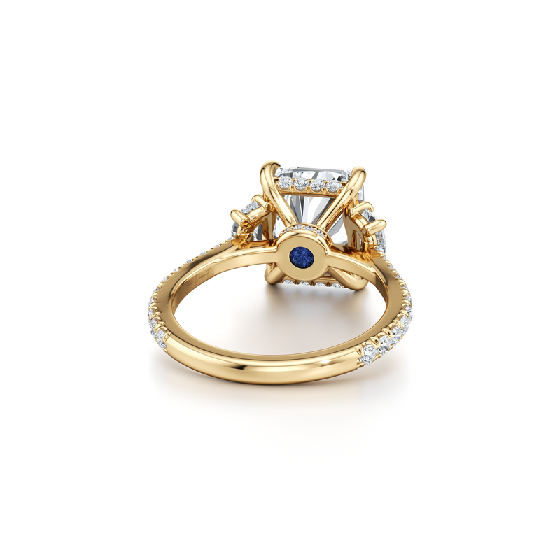 Chelsea Half-Moon Three Stone Lab Diamond Engagement Ring image 88