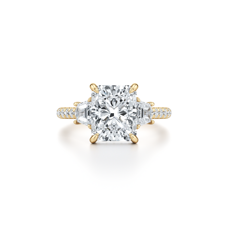 Chelsea Trapezoid Three Stone Lab Diamond Engagement Ring image 86