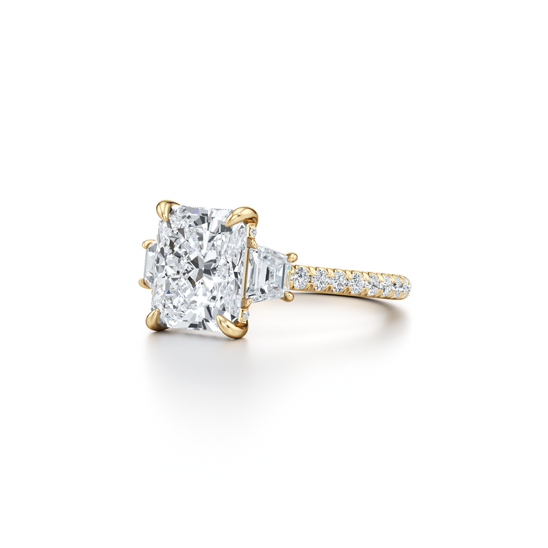 Chelsea Trapezoid Three Stone Lab Diamond Engagement Ring image 87