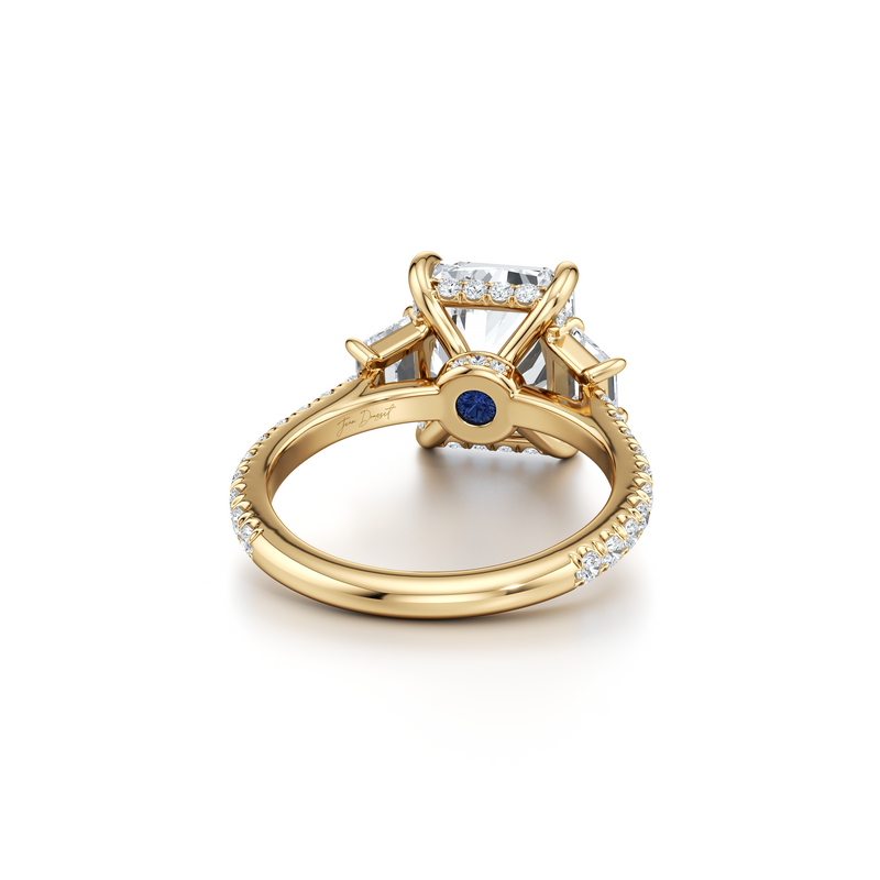Chelsea Trapezoid Three Stone Lab Diamond Engagement Ring image 88