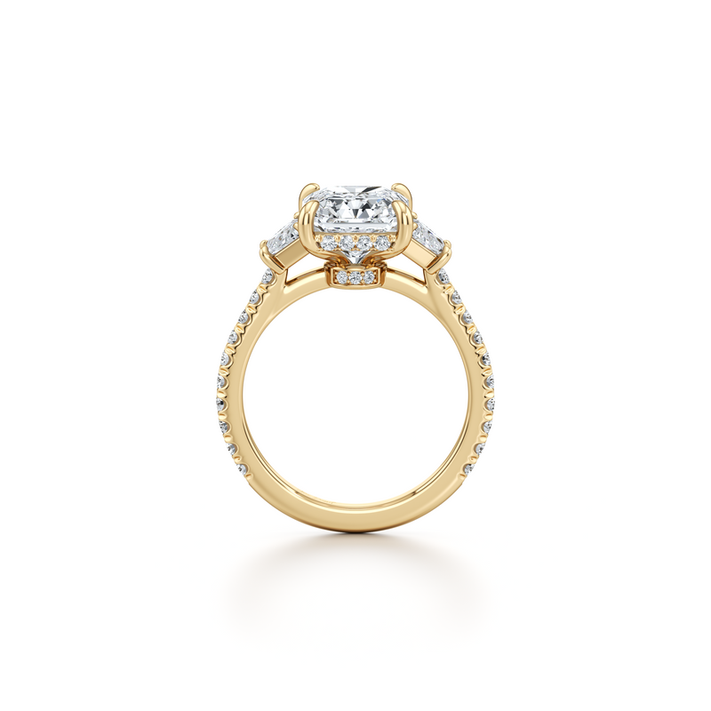 Chelsea Trapezoid Three Stone Lab Diamond Engagement Ring image 89