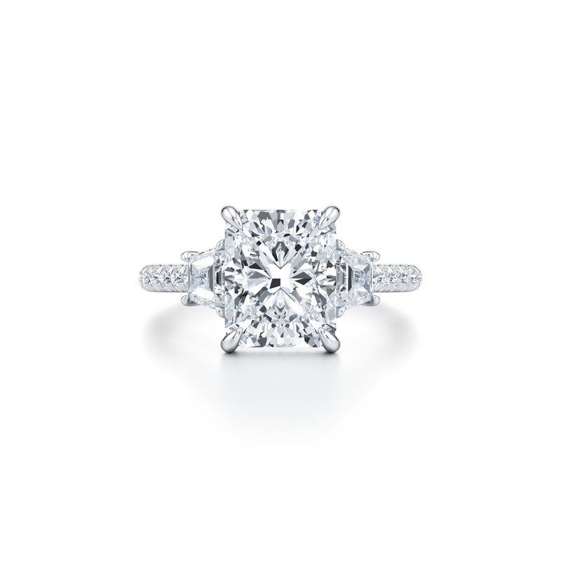 Chelsea Trapezoid Three Stone Lab Diamond Engagement Ring image 81