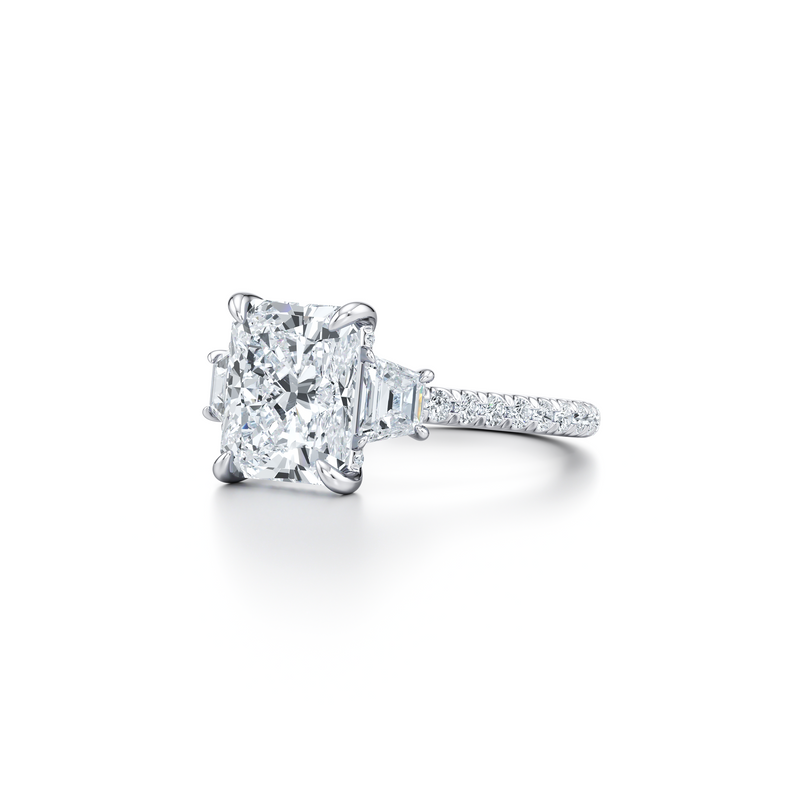 Chelsea Trapezoid Three Stone Lab Diamond Engagement Ring image 82
