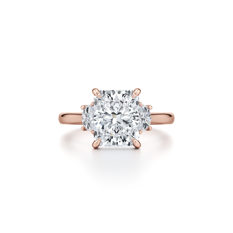 Chelsea Half Moon Three Stone Lab Diamond Engagement Ring image 91