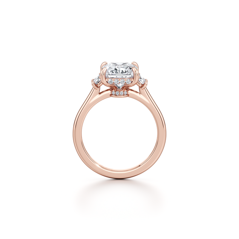 Chelsea Half Moon Three Stone Lab Diamond Engagement Ring image 94